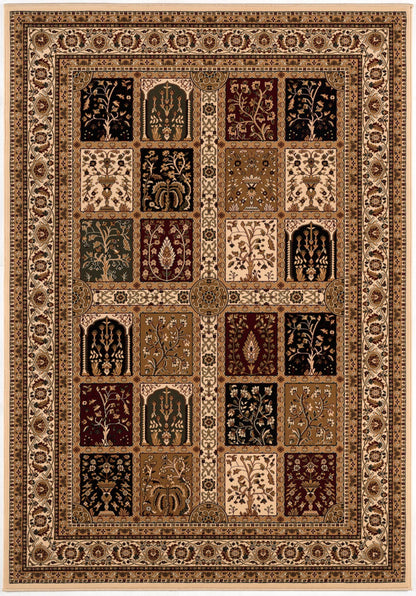 Jinan Persian Garden Traditional Beige and Red Indoor Rug-3