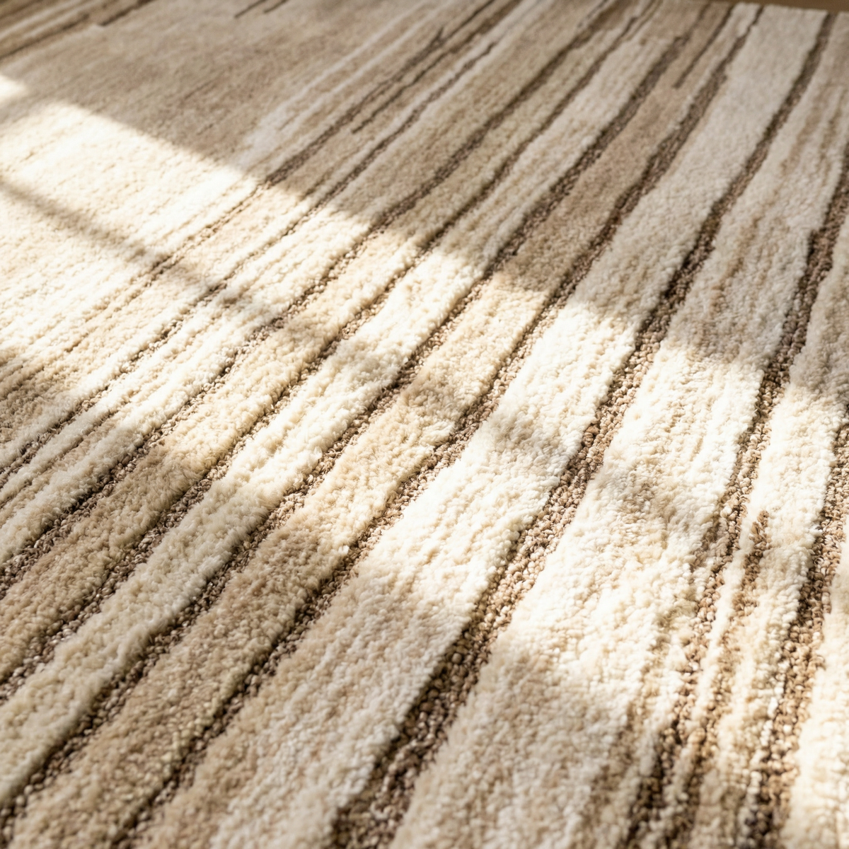 Esker Linear Abstract Contemporary Beige and Brown Indoor Rug