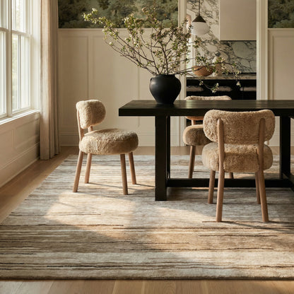 Esker Linear Abstract Contemporary Beige and Brown Indoor Rug-6