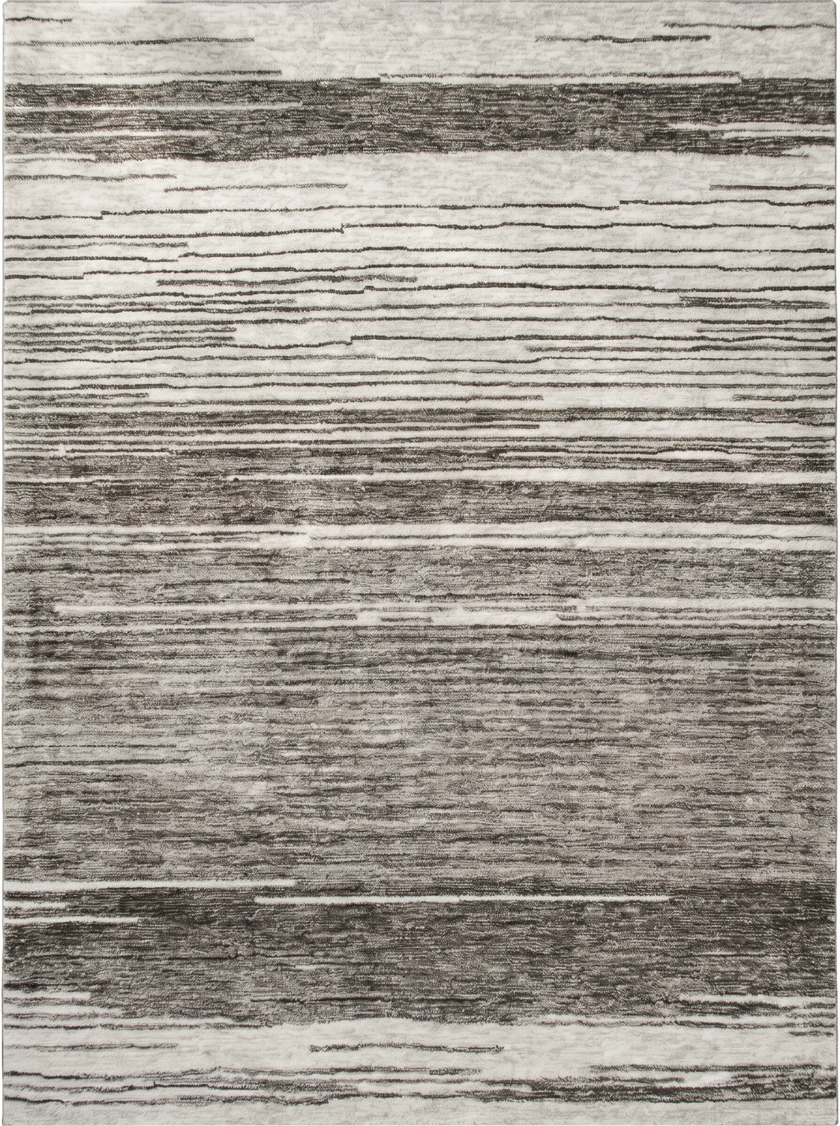 Esker Linear Abstract Contemporary Grey and Black Indoor Rug