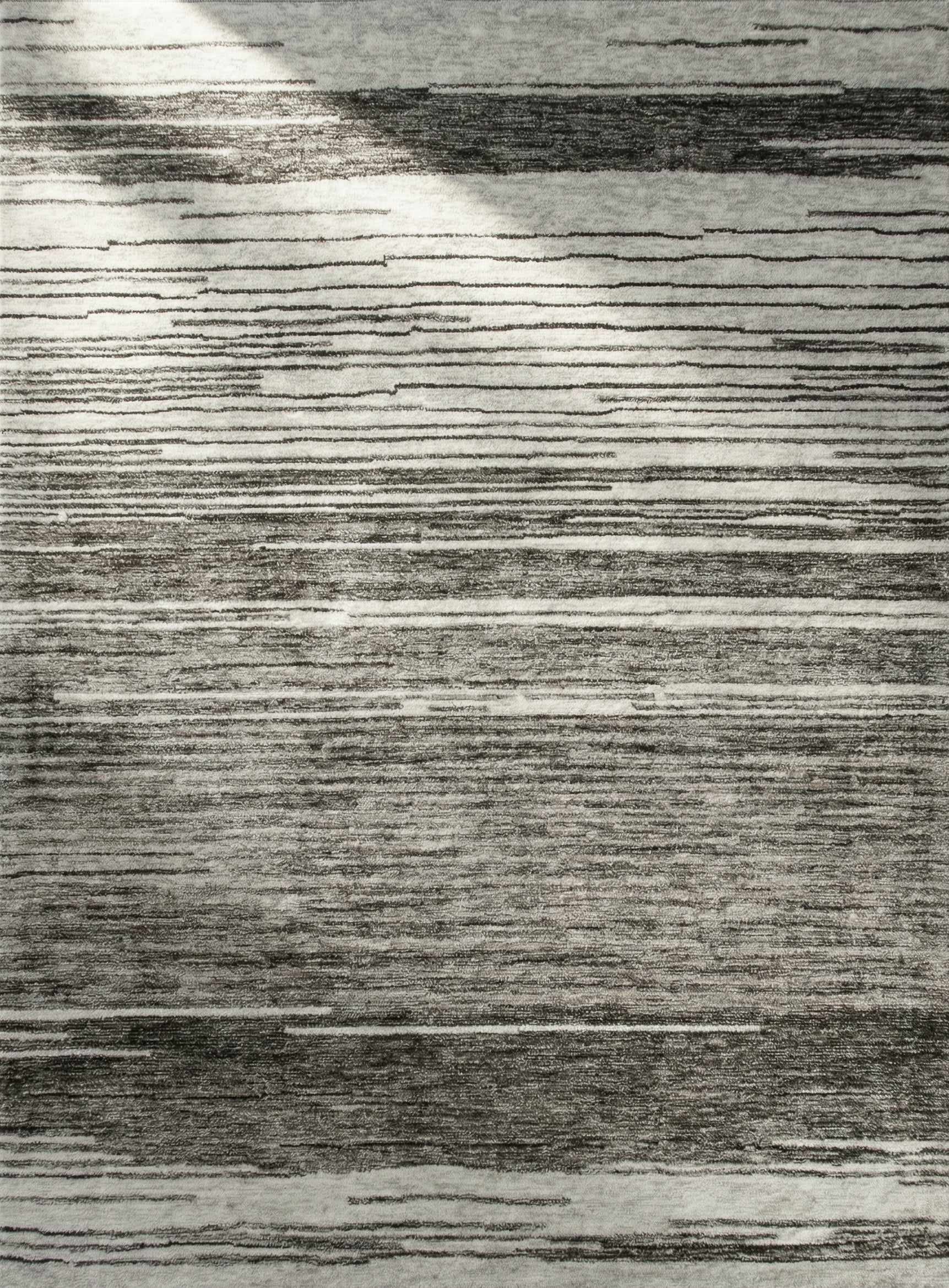 Esker Linear Abstract Contemporary Grey and Black Indoor Rug-3