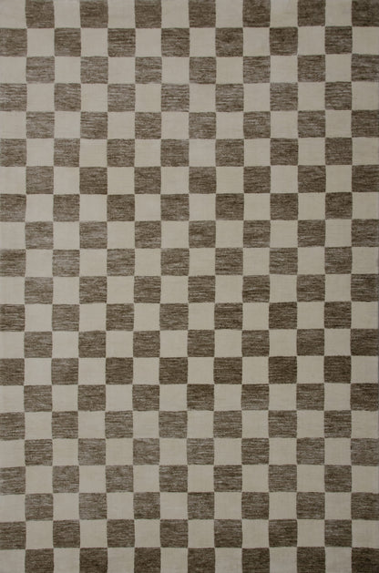 Maya Modern Checkered Beige Rug