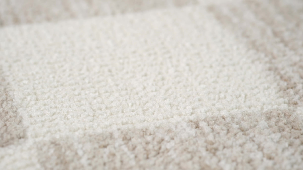 Zenith Checkered Contemporary Beige and Brown Indoor Rug