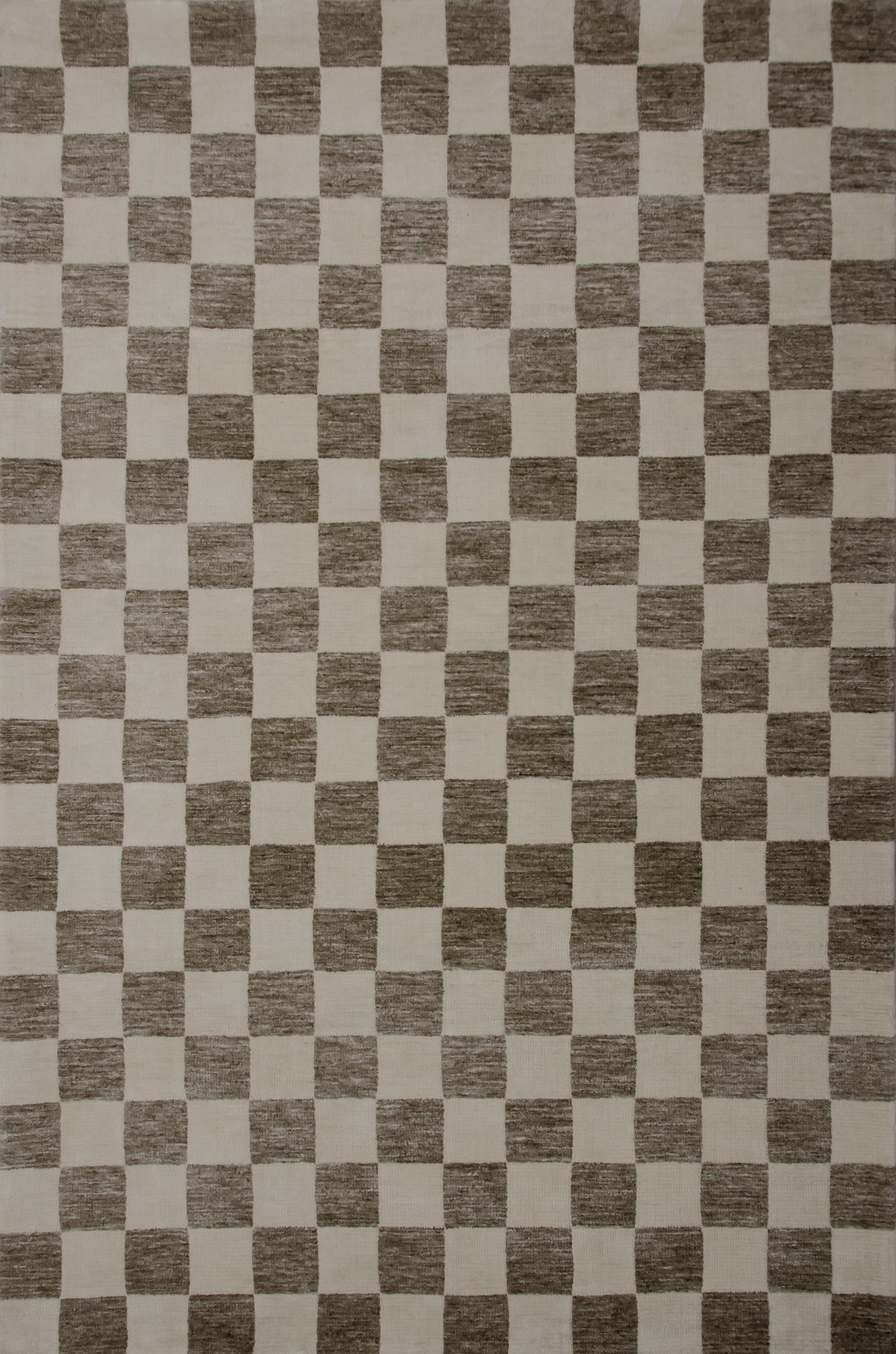 Zenith Checkered Comtemporary Beige and Brown Indoor Rug
