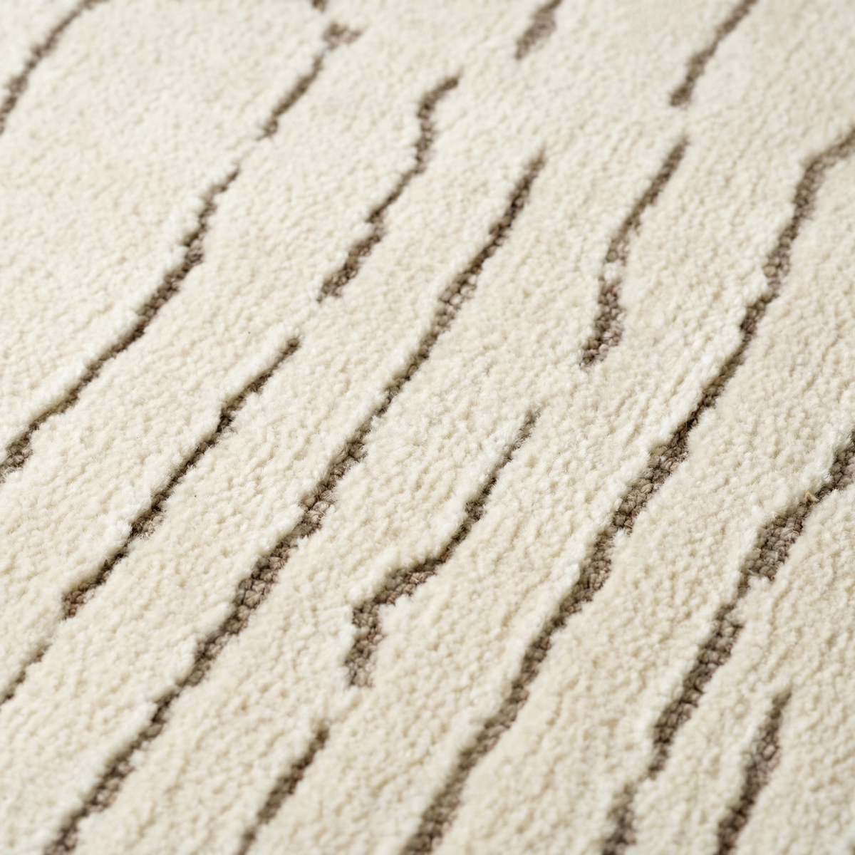 Noma Striped Contemporary Beige and Grey Indoor Rug
