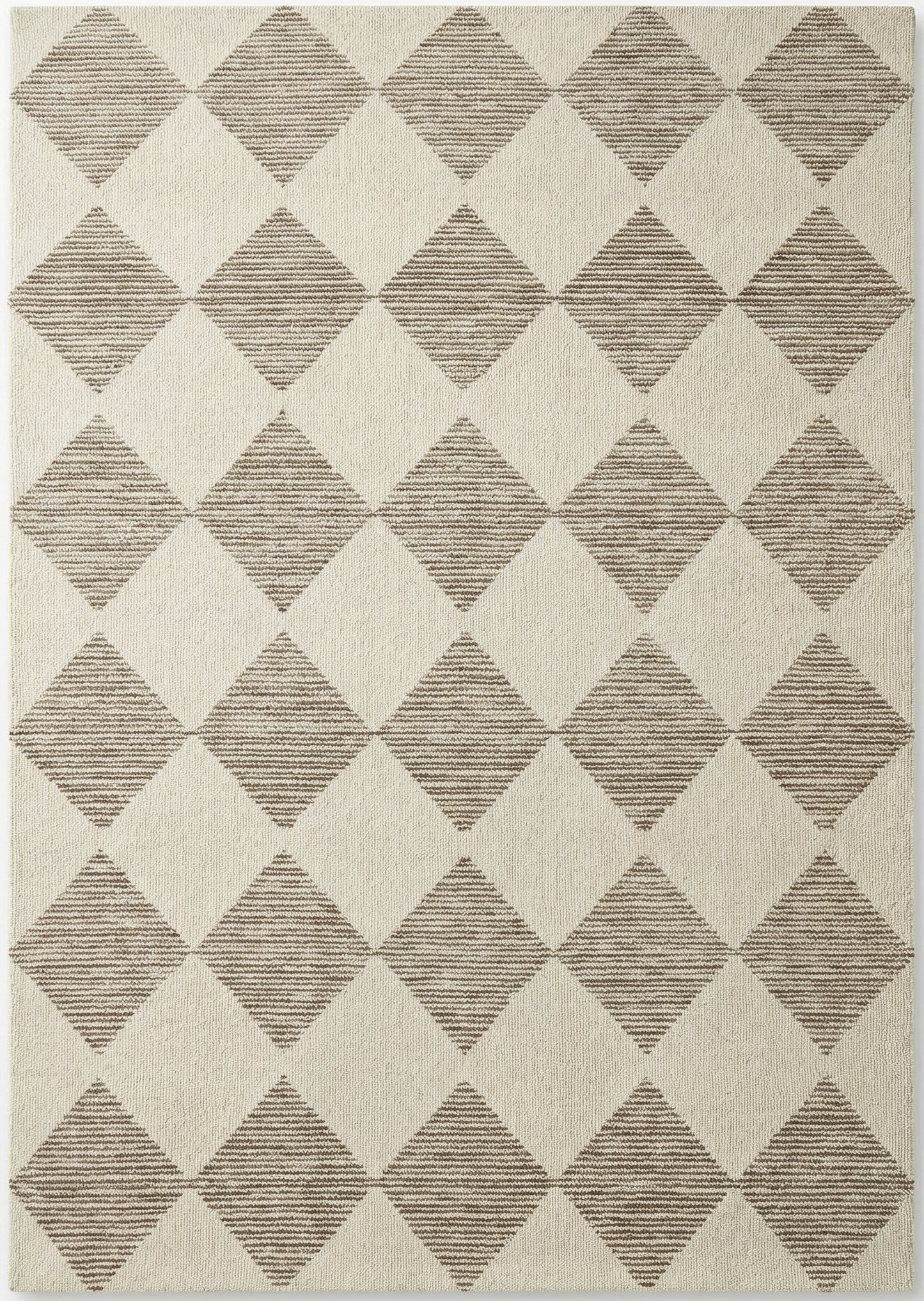 Sepia Checkered Contemporary Beige and Brown Indoor Rug-3