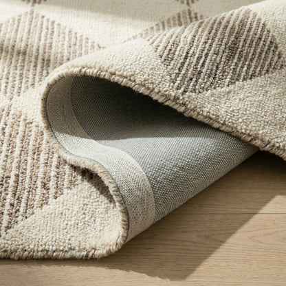 Sepia Checkered Contemporary Beige and Brown Indoor Rug-13