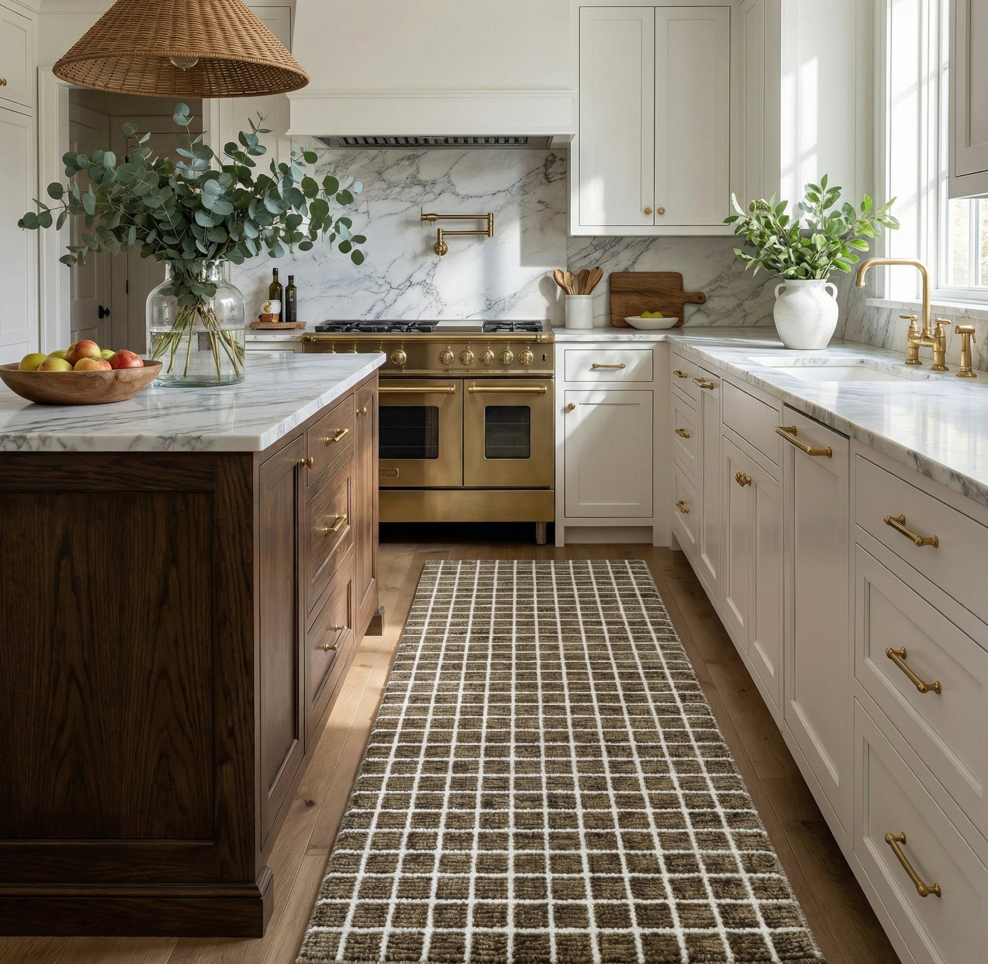 Mojavi Checkered Contemporary Brown and Grey Indoor Rug-12