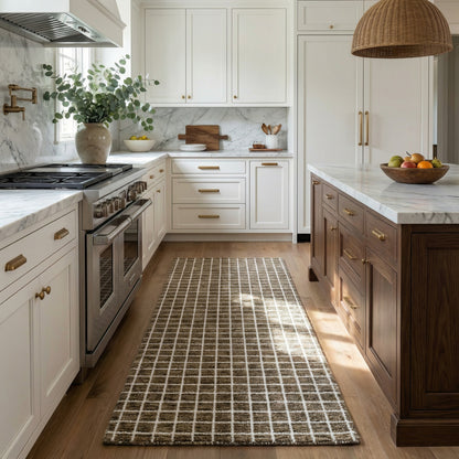 Mojavi Checkered Contemporary Brown and Grey Indoor Rug-14