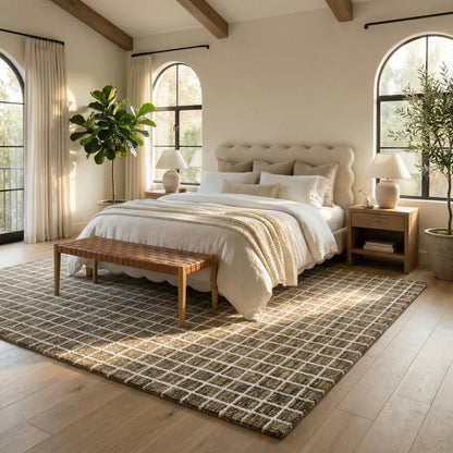 Mojavi Checkered Contemporary Brown and Grey Indoor Rug-8