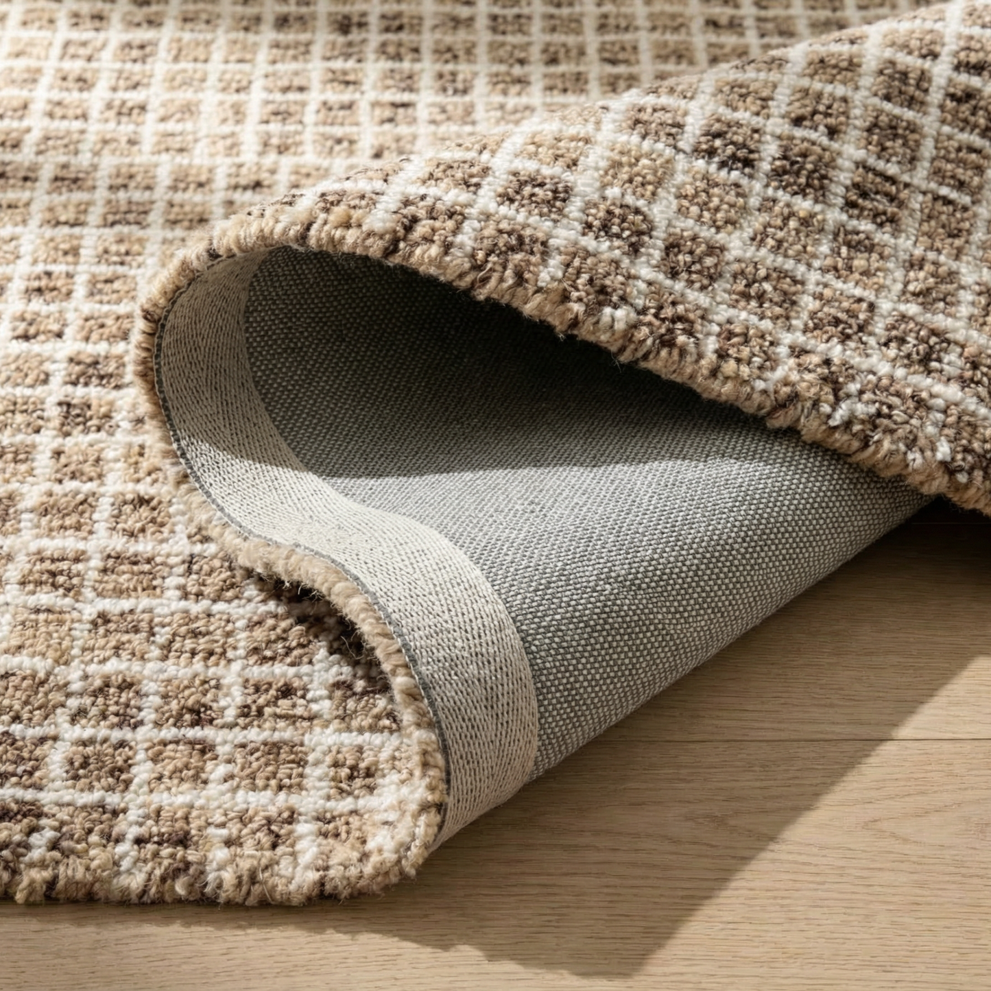 Mojavi Checkered Contemporary Brown and Grey Indoor Rug