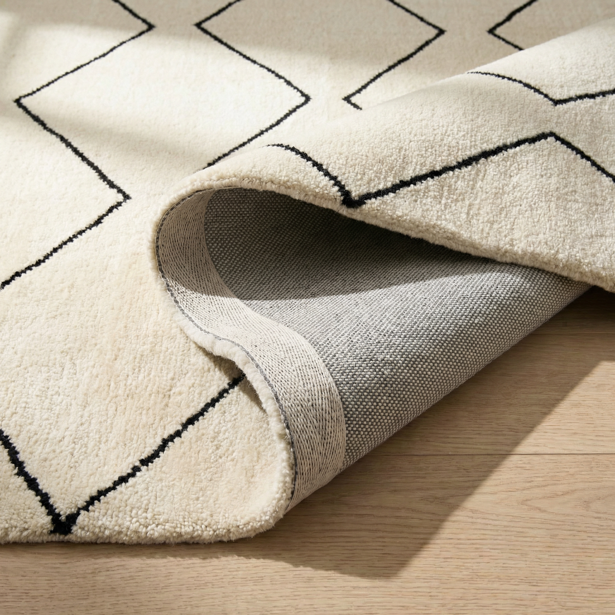 Aegis Trellis Contemporary Beige and Black Indoor Rug