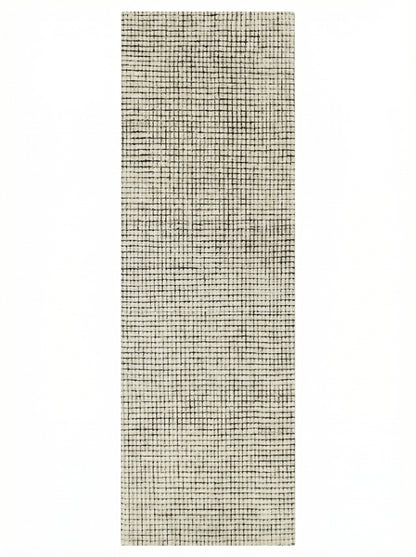 Moru Checkered Contemporary Beige and Black Indoor Rug-19