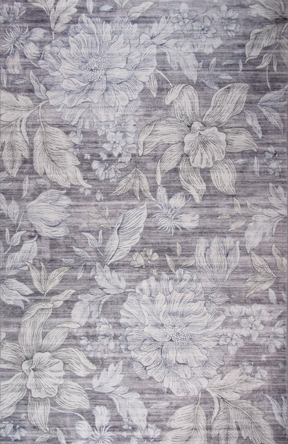 Serena Floral Transitional Beige and Grey Indoor Rug