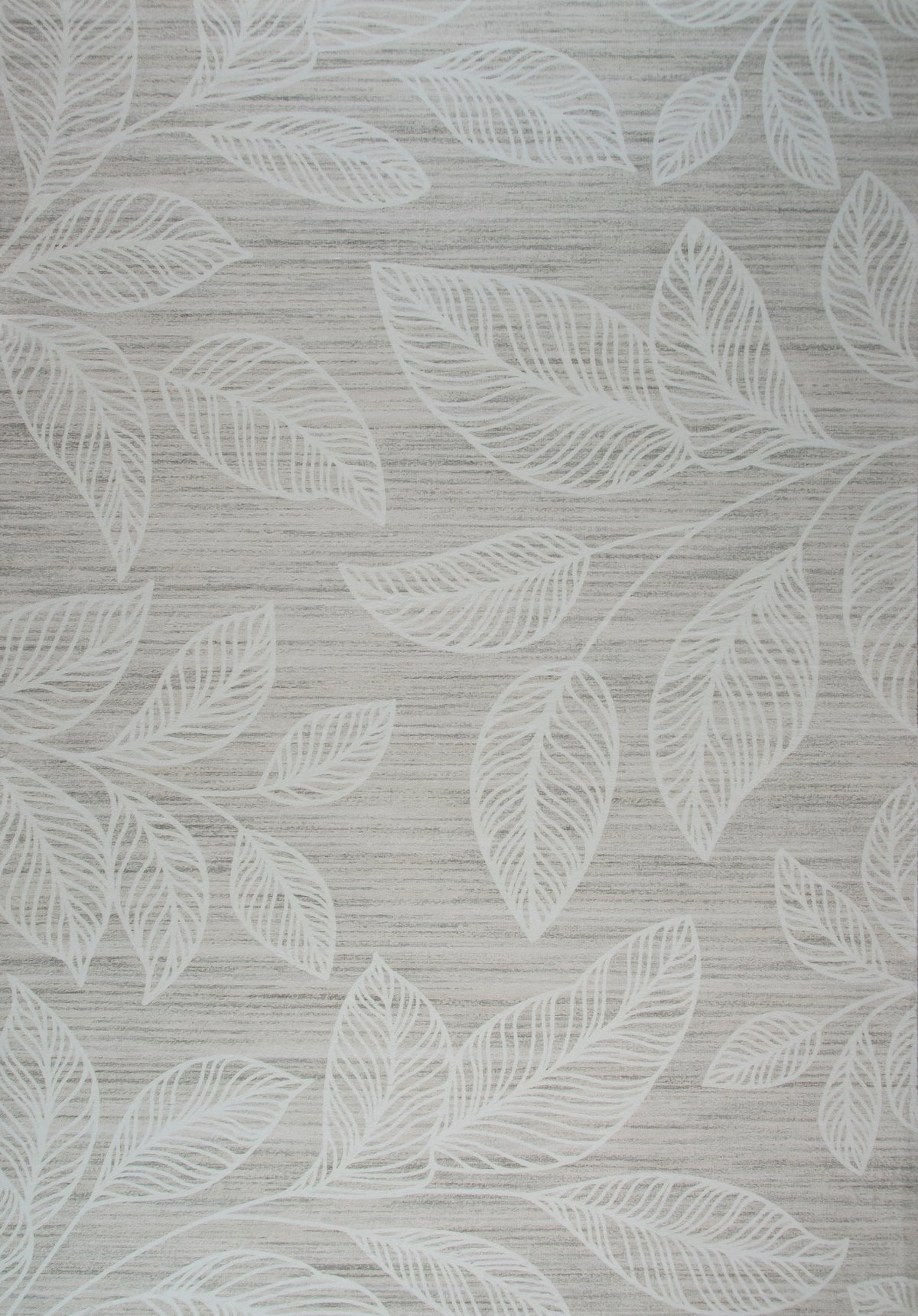 Tapis Arbor botanique à feuilles contemporain crème et beige