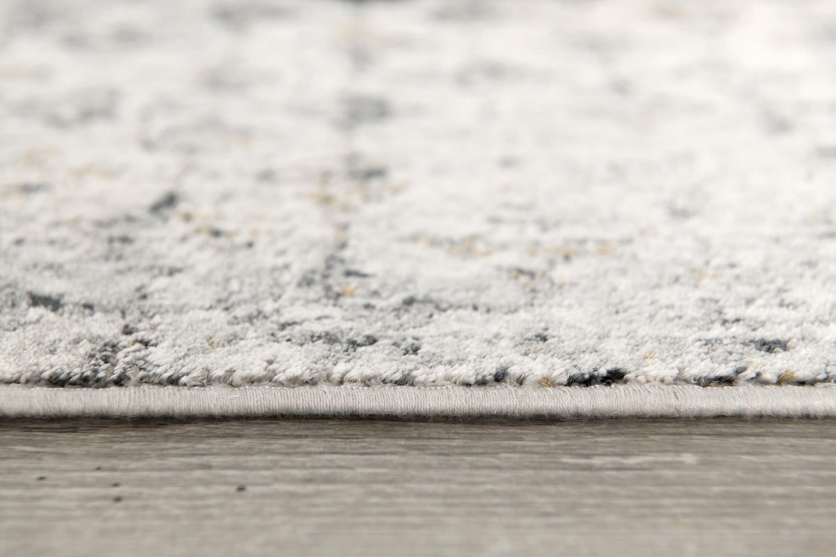 Aurelia Distressed Geometric Comtemporary Grey and Red Indoor Rug