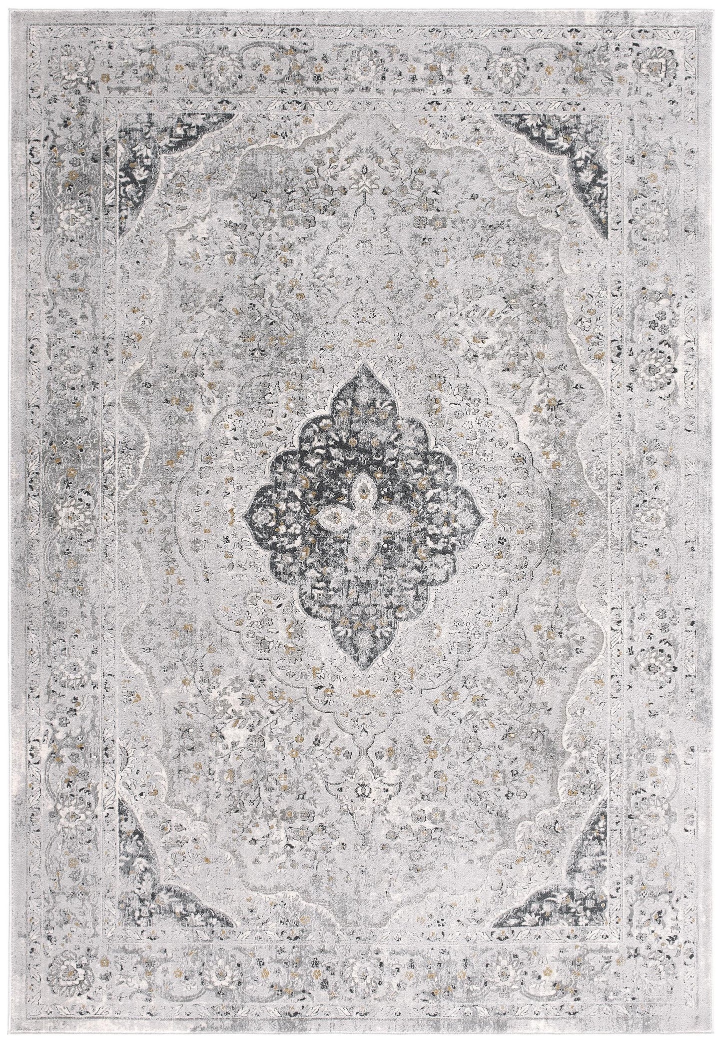 Tapis gris contemporain marocain Capri