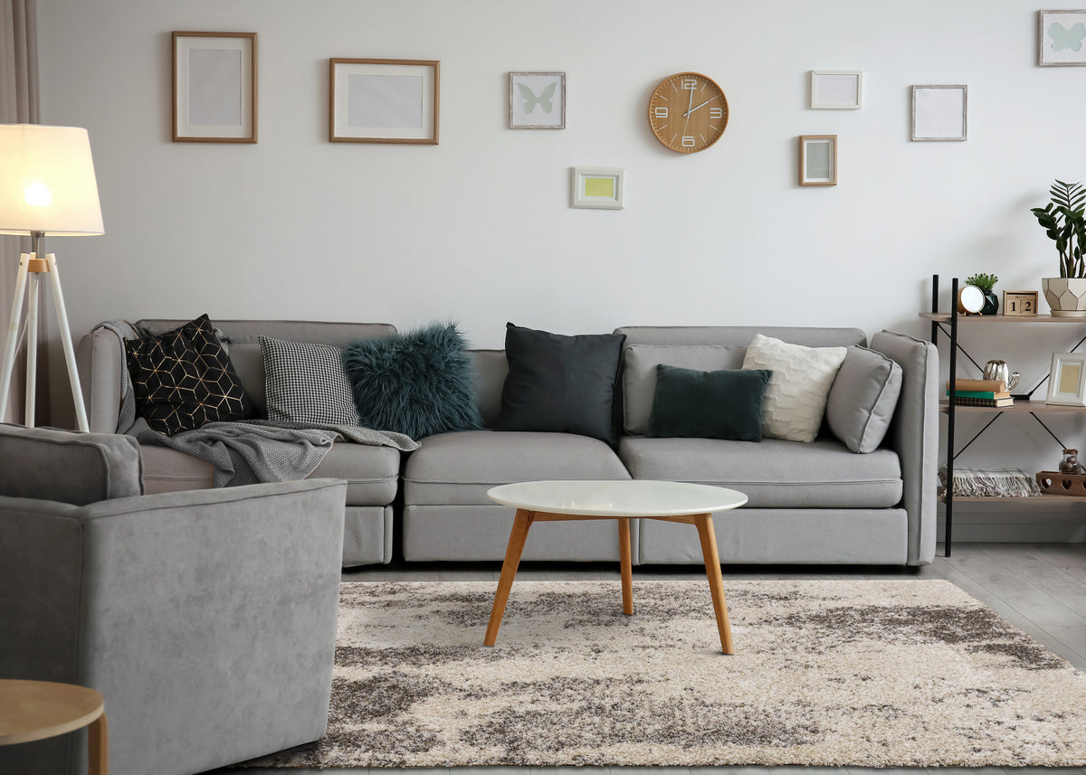 Contemporary Distressed Cream Area Rug