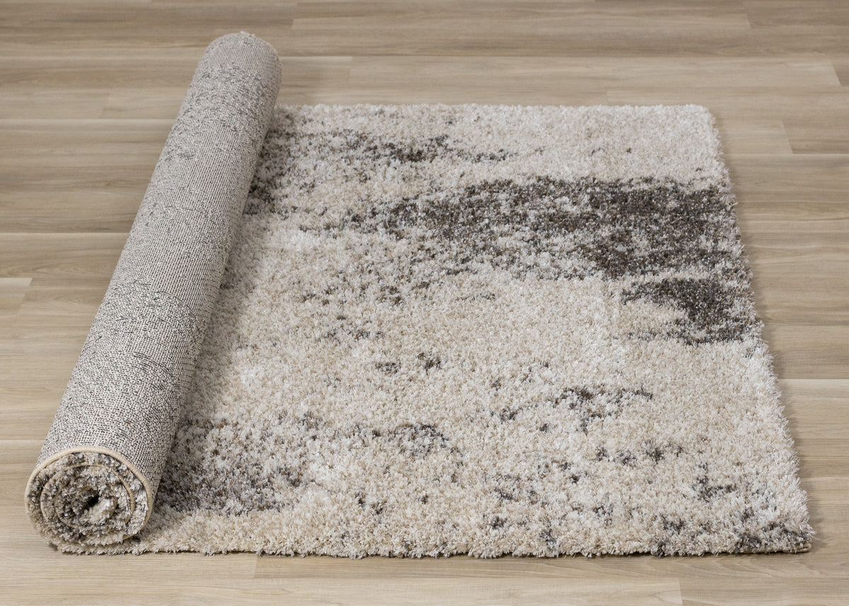 Contemporary Distressed Cream Area Rug