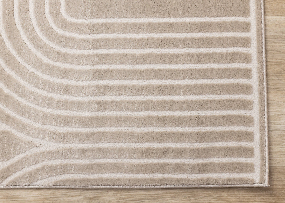Contemporary Geometric Beige Area Rug