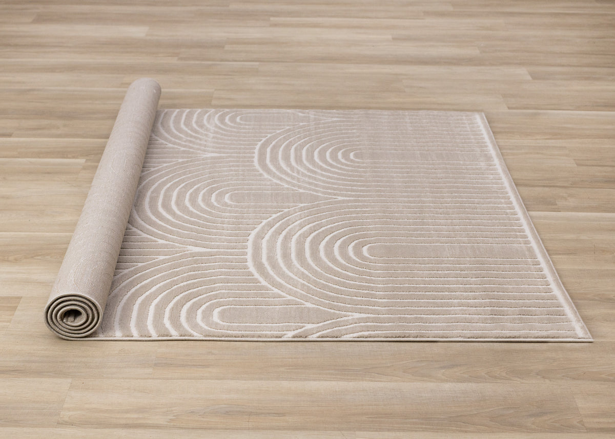 Contemporary Geometric Beige Area Rug