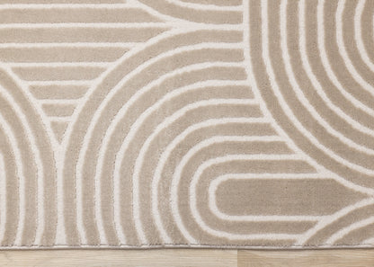 Contemporary Geometric Beige Area Rug