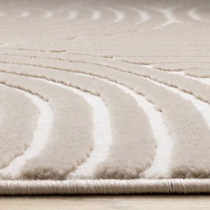 Contemporary Geometric Beige Area Rug