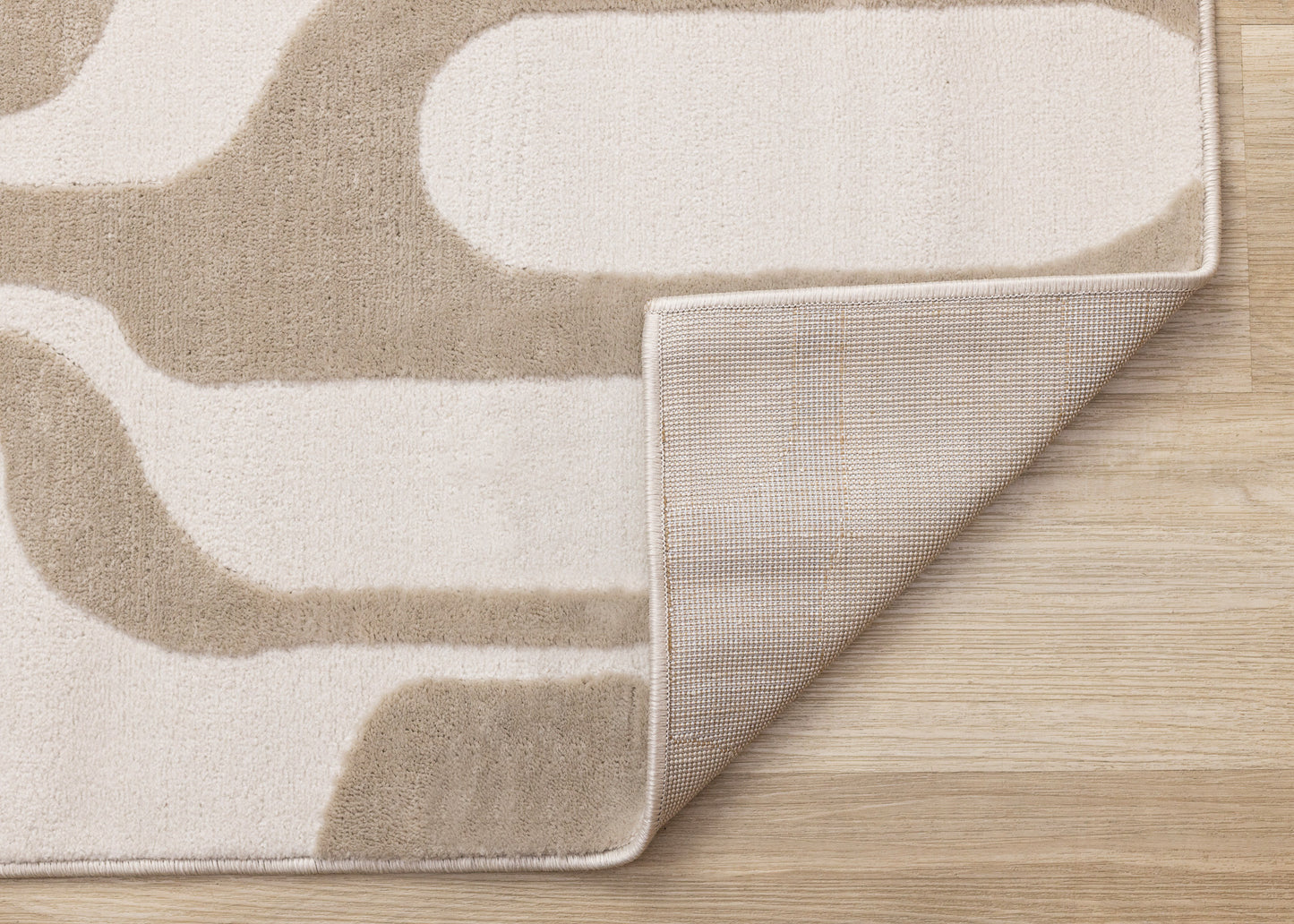 Mid-Century Geometric Cream Area Rug