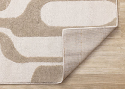 Mid-Century Geometric Cream Area Rug