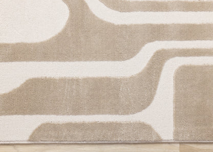 Mid-Century Geometric Cream Area Rug
