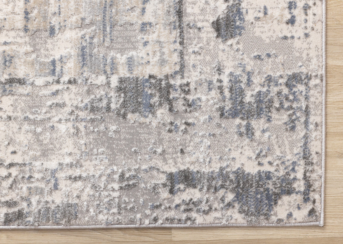 Contemporary Border Organic Grey Area Rug