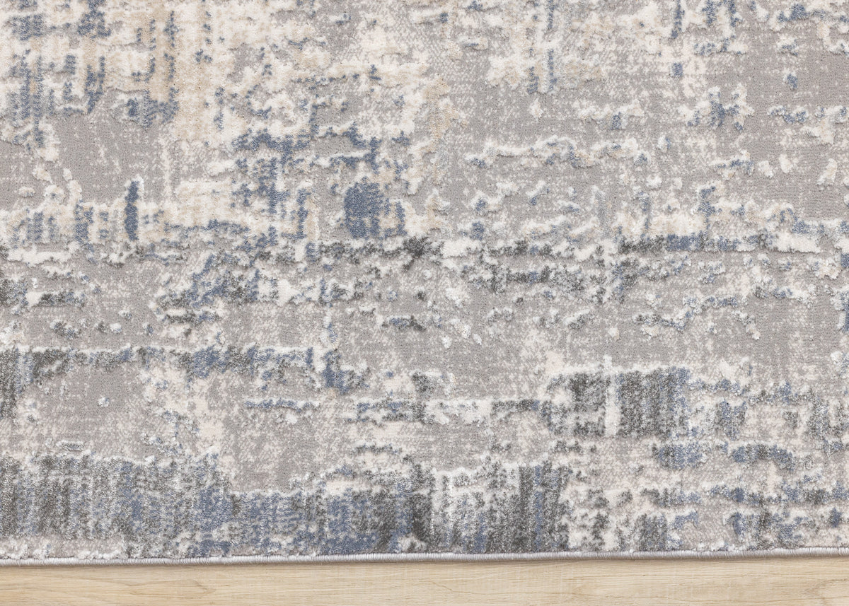 Contemporary Border Organic Grey Area Rug