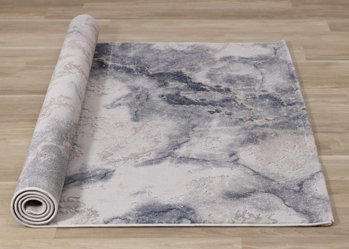 Contemporary Organic Blue Area Rug