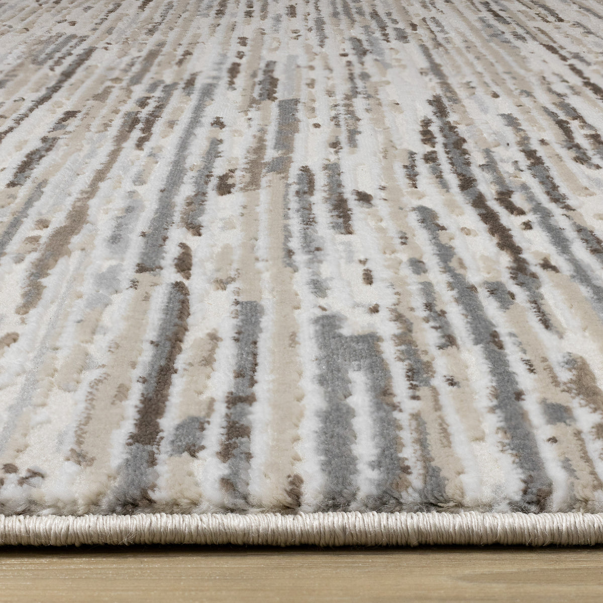 Contemporary Stripes Cream Area Rug