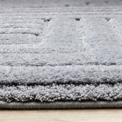 Modern Geometric Blue Area Rug