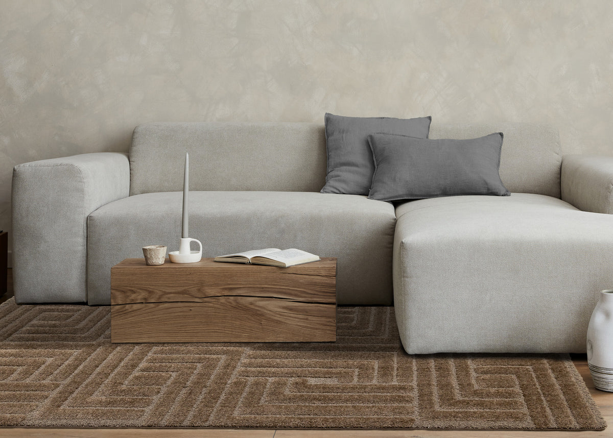 Modern Geometric Brown Area Rug