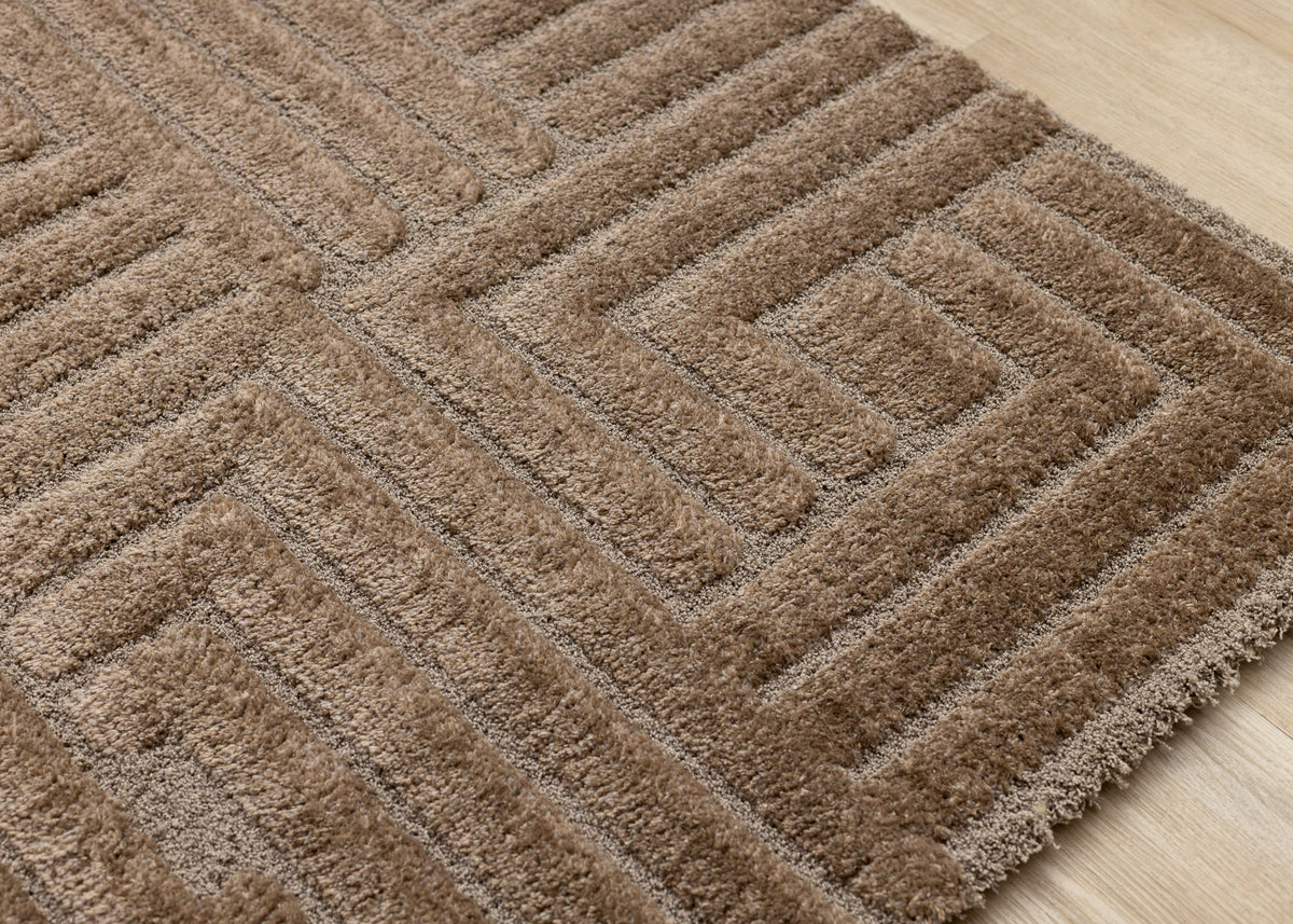 Modern Geometric Brown Area Rug