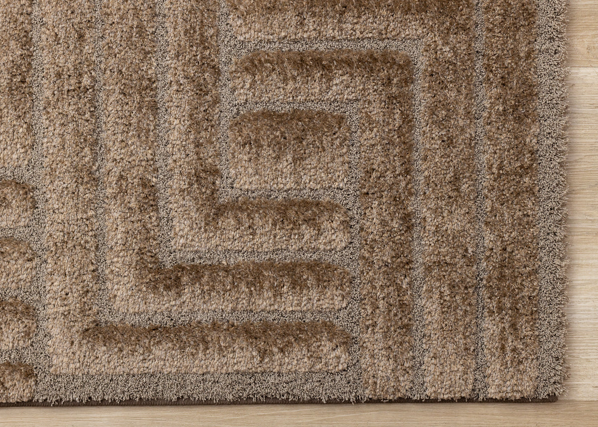 Modern Geometric Brown Area Rug
