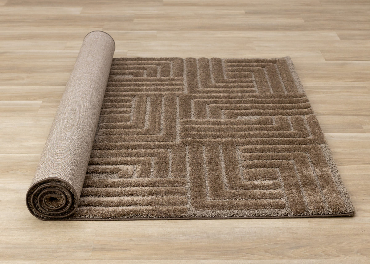 Modern Geometric Brown Area Rug