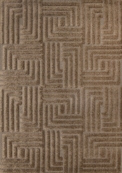 Modern Geometric Brown Area Rug-3