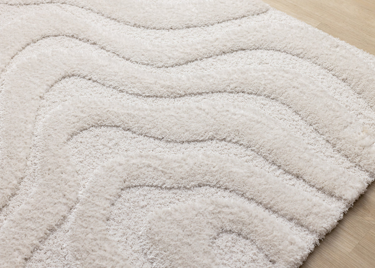 Modern Organic White Area Rug