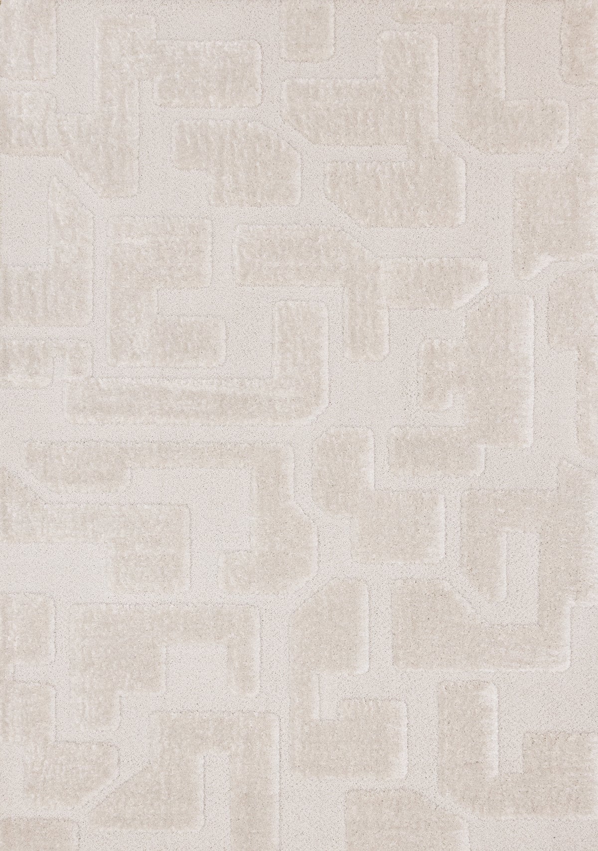 Rue Geometric Modern White and Beige Indoor Rug