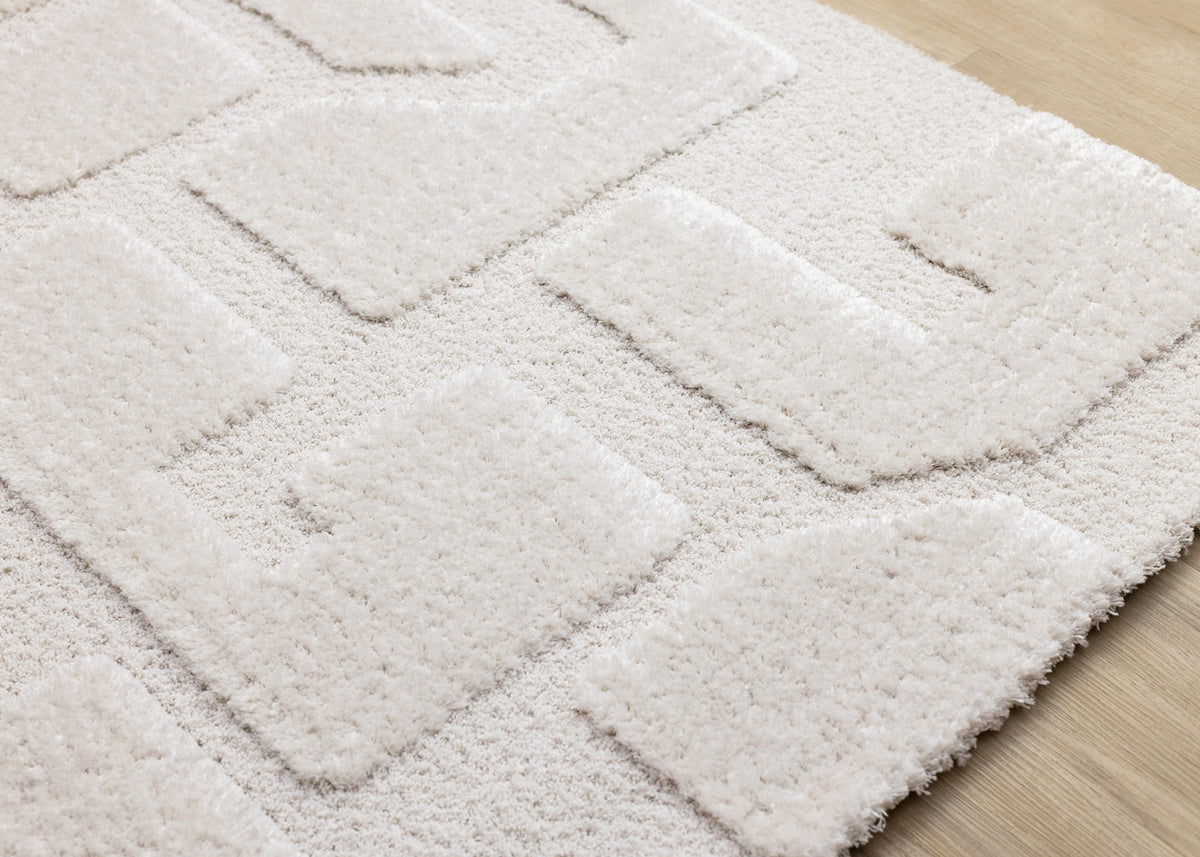 Modern Geometric White Area Rug