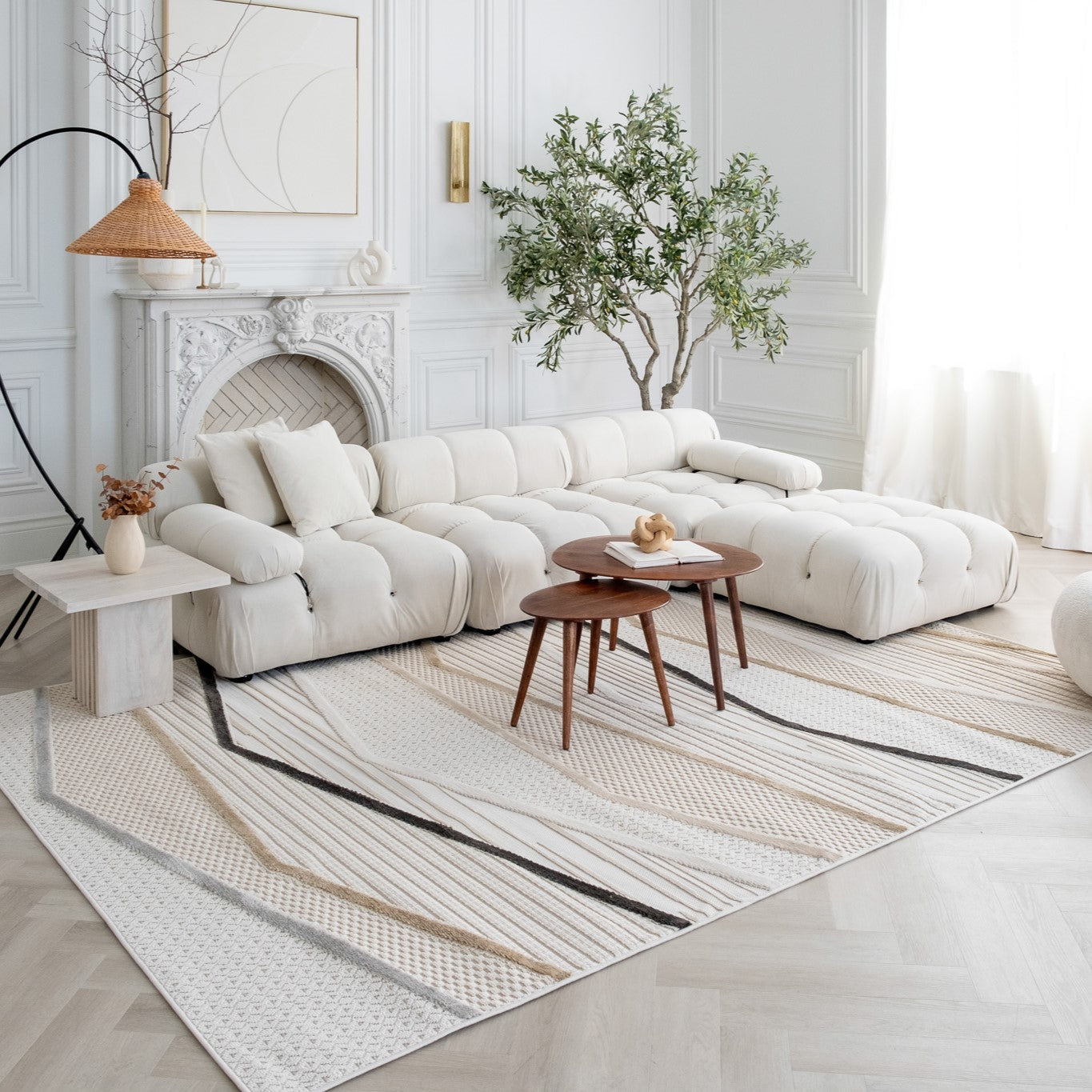 Tapis Maison Abstract Modern Crème
