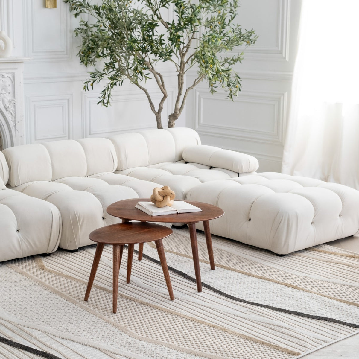 Elysia Chevron Comtemporary Beige and Grey Indoor Rug