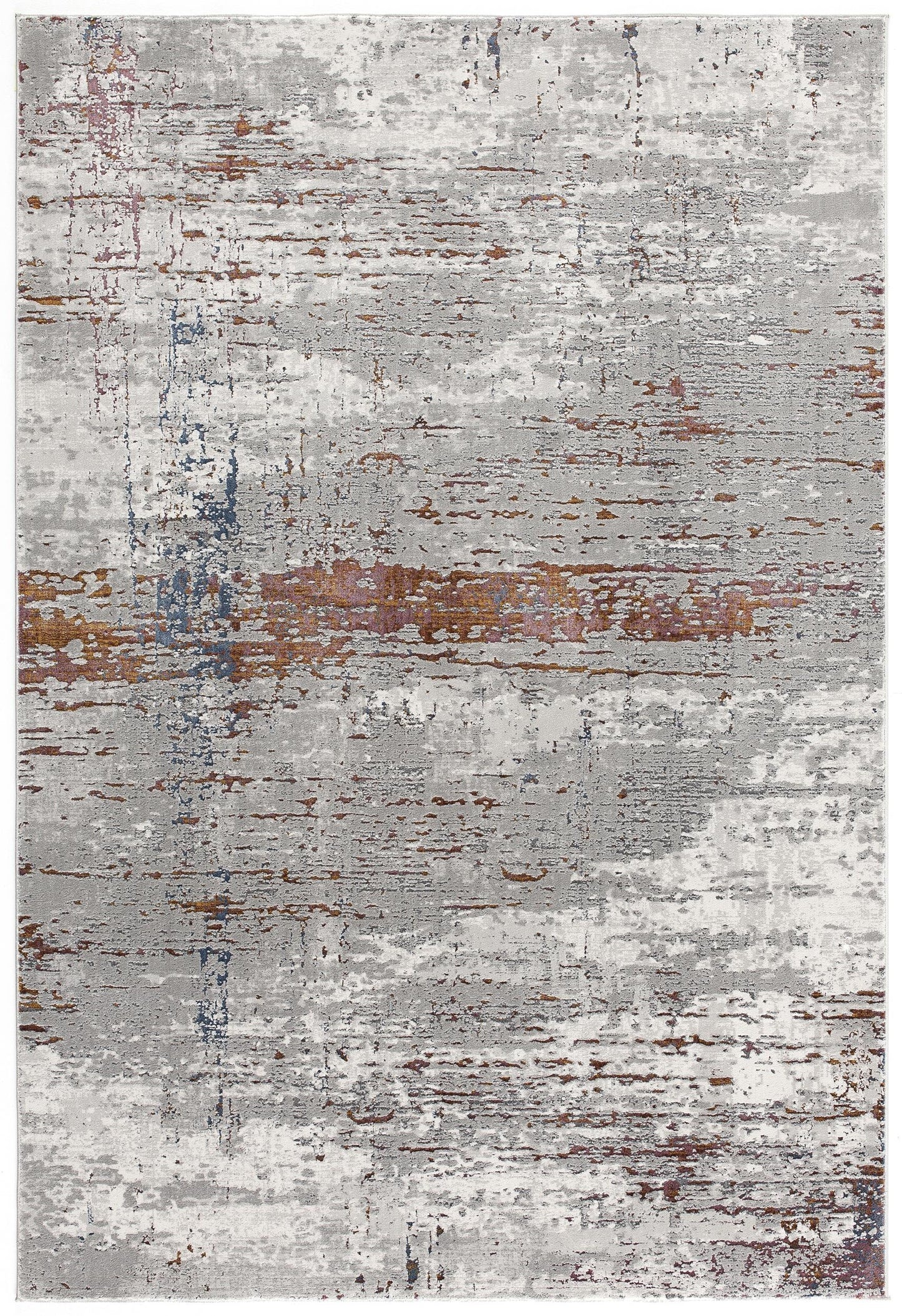 Cairn Abstract Distressed Comtemporary Grey and Red Indoor Rug