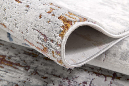 Cairn Abstract Distressed Comtemporary Grey and Red Indoor Rug