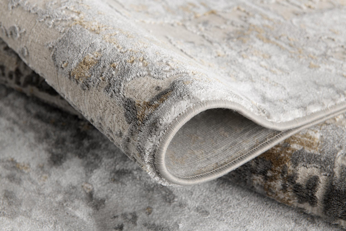 Vireo Abstract Distressed Comtemporary Grey and Brown Indoor Rug