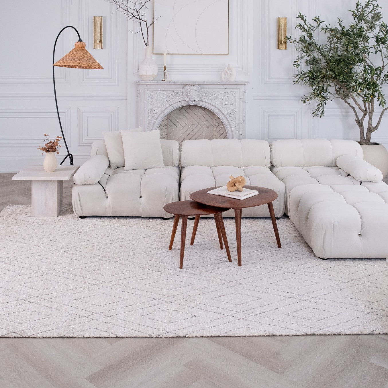 Tapis beige bohème abstrait Casa