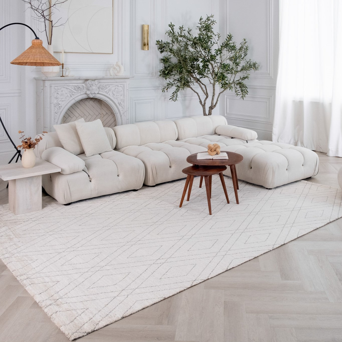 Tapis beige bohème abstrait Casa